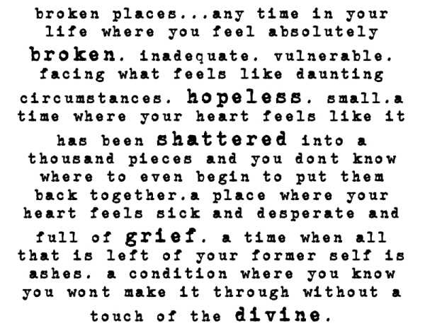 broken places definition